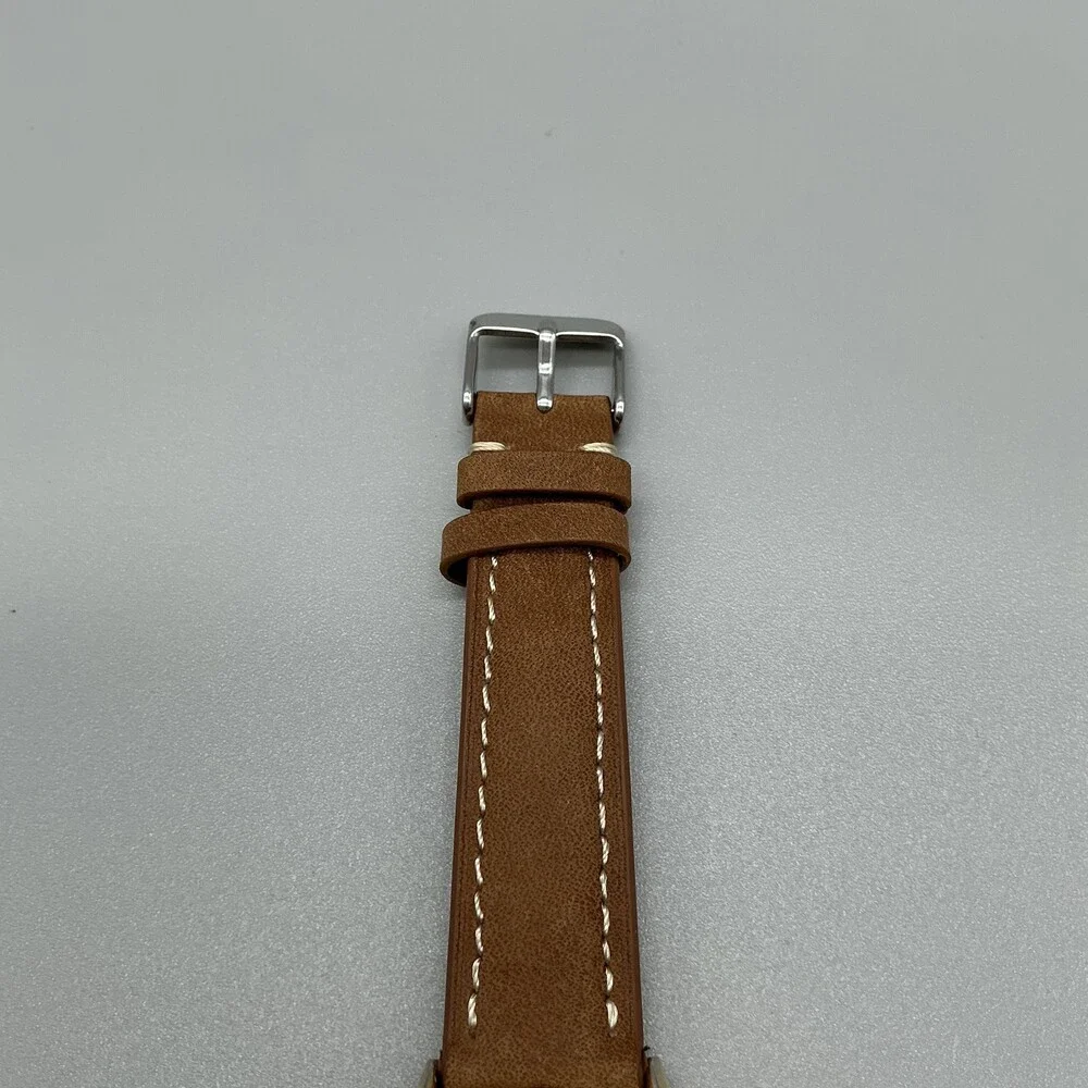Chromatic Womens Watch 33mm Musical Note Dial Leather Gold Tone New Battery